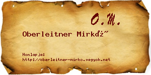 Oberleitner Mirkó névjegykártya